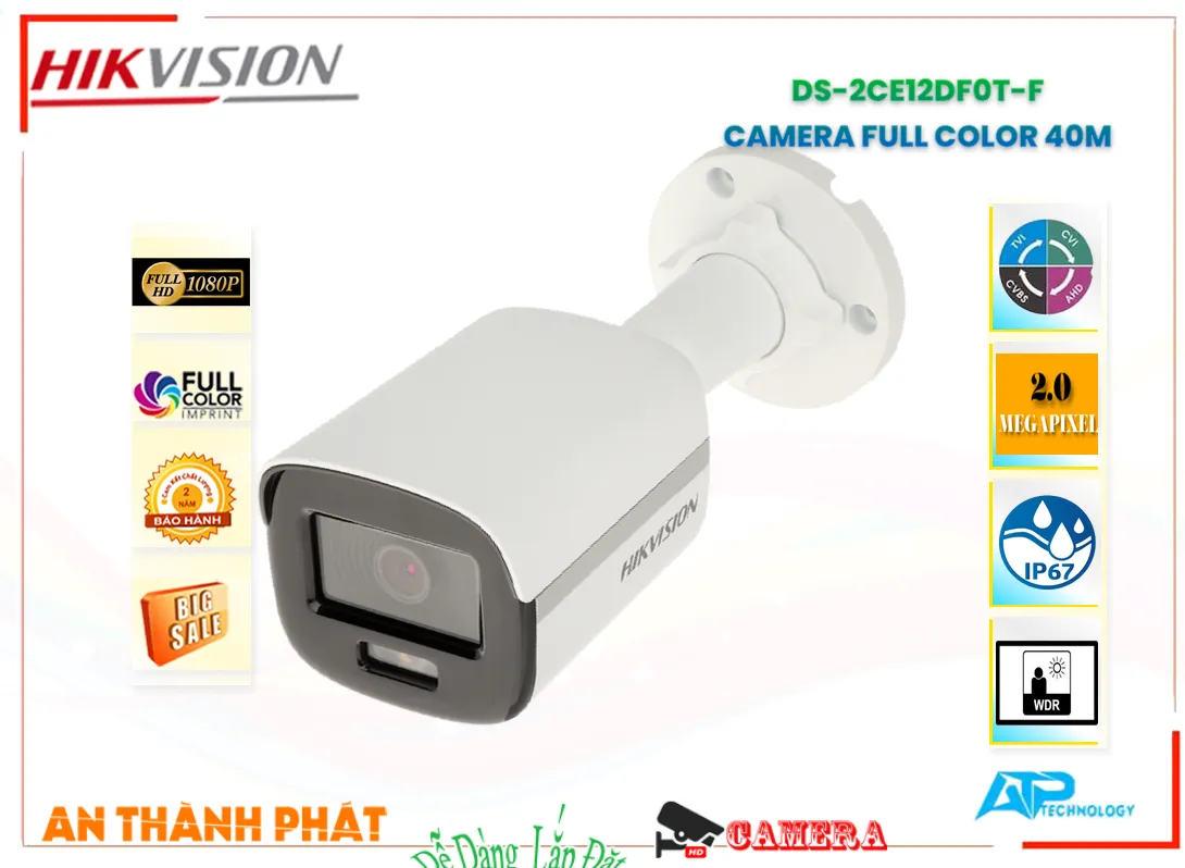 Camera DS-2CE12DF0T-F Hikvision FULL Color,thông số DS-2CE12DF0T-F,DS-2CE12DF0T-F Giá rẻ,DS 2CE12DF0T F,Chất Lượng